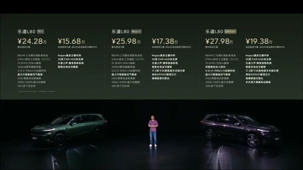 乐道L80上市，售价24.28-27.98万元