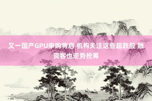 又一国产GPU申购将启 机构关注这些超跌股 融资客也逆势抢筹