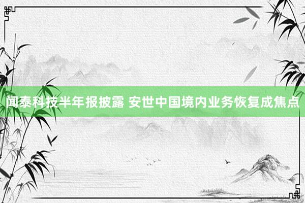 闻泰科技半年报披露 安世中国境内业务恢复成焦点