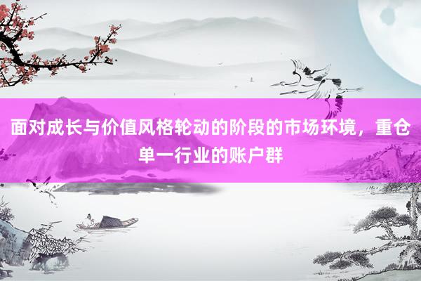 面对成长与价值风格轮动的阶段的市场环境，重仓单一行业的账户群