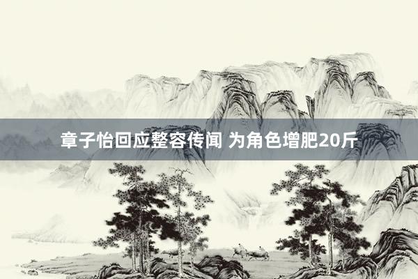 章子怡回应整容传闻 为角色增肥20斤