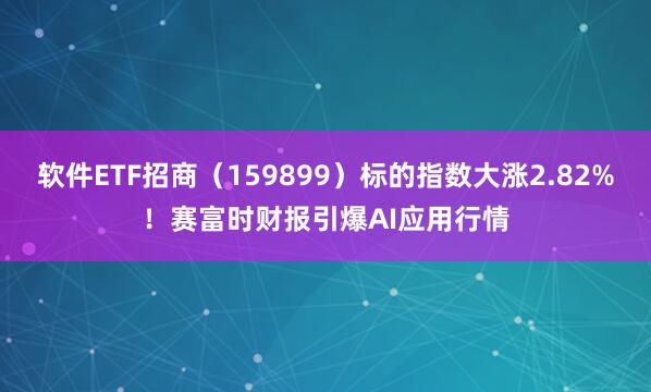 软件ETF招商（159899）标的指数大涨2.82%！赛富时财报引爆AI应用行情