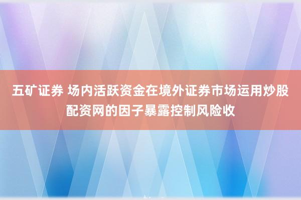 五矿证券 场内活跃资金在境外证券市场运用炒股配资网的因子暴露控制风险收