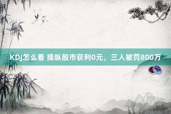 KDJ怎么看 操纵股市获利0元，三人被罚800万