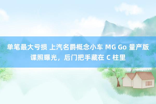 单笔最大亏损 上汽名爵概念小车 MG Go 量产版谍照曝光,后门把手藏在 C 柱里