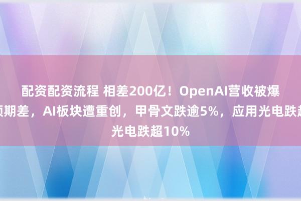 配资配资流程 相差200亿!OpenAI营收被爆巨大预期差,AI板块遭重创,甲骨文跌逾5%,应用光电跌超10%